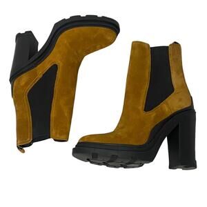 NWOT Marc Fisher 8.5  Ramio Ankle  Boots Dark Natural Chelsea Leather Bootie